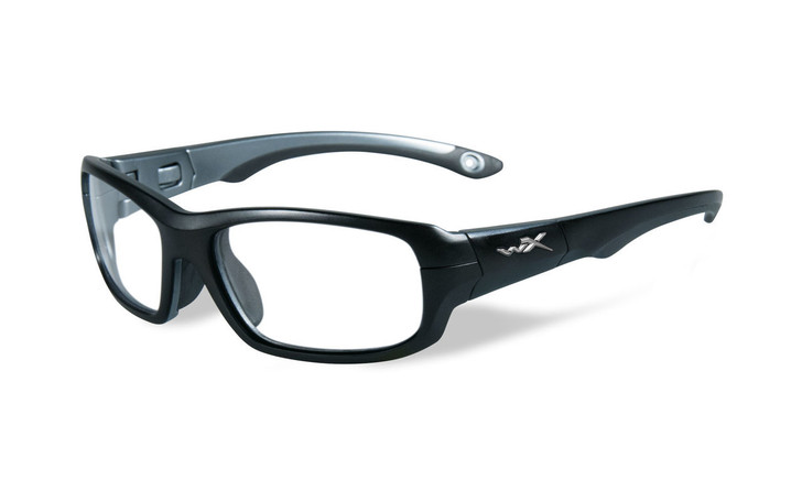 Wiley-X Youth Force Series 'Gamer' in Matte-Black & Dark Silver Safety Eyeglasses :: Progressive