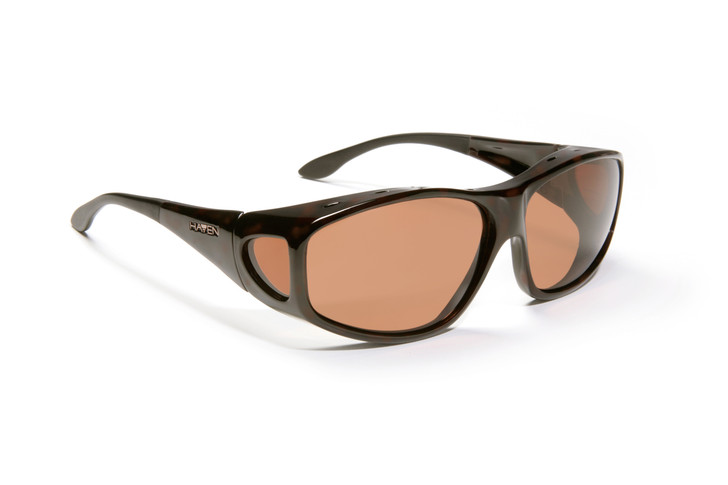 Haven Designer Fitover Sunglasses Everest Tortoise Havana& Polarized Amber Brown