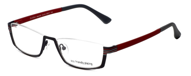 Eyefunc Designer Eyeglasses 591-54 in Grey & Red 52mm :: Custom Left & Right Lens