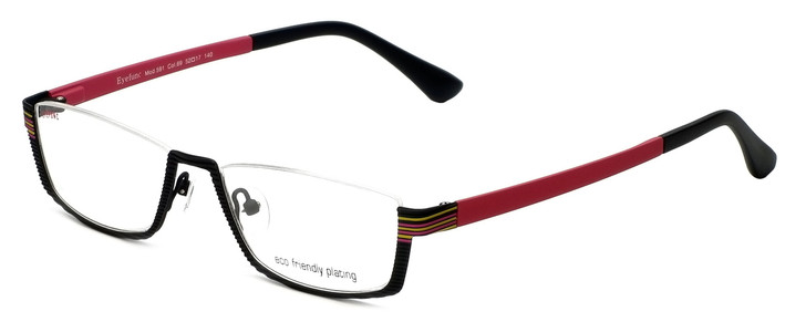 Eyefunc Designer Eyeglasses 591-69 in Black & Pink 52mm :: Rx Single Vision