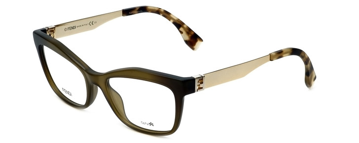 Fendi Designer Eyeglasses FF0050-MOK in Green Gold 53mm :: Custom Left & Right Lens