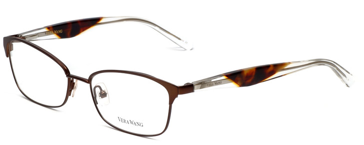 Vera Wang Designer Reading Glasses V349 Brown 53mm Crystal Tortoise Havana Gold