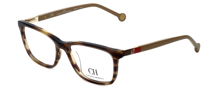 Carolina Herrera Designer Eyeglasses VHE673K-06HN in Light-Havana 53mm :: Progressive