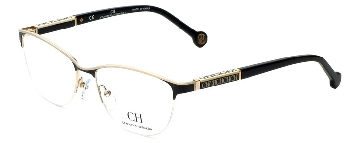 Carolina Herrera Designer Eyeglasses VHE079K-0SNQ in Black-Ivory 53mm :: Progressive