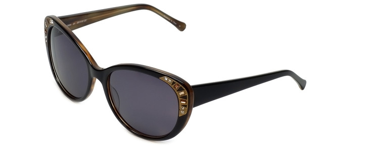 Judith Leiber Designer Sunglasses JL5004-01 in Onyx in Grey Lens