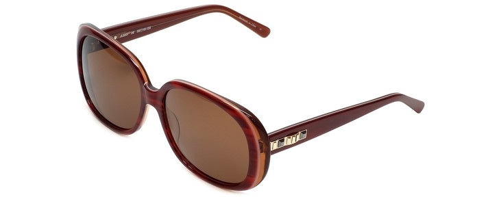 Judith Leiber Designer Sunglasses JL5007-06 in Ruby in Brown Lens