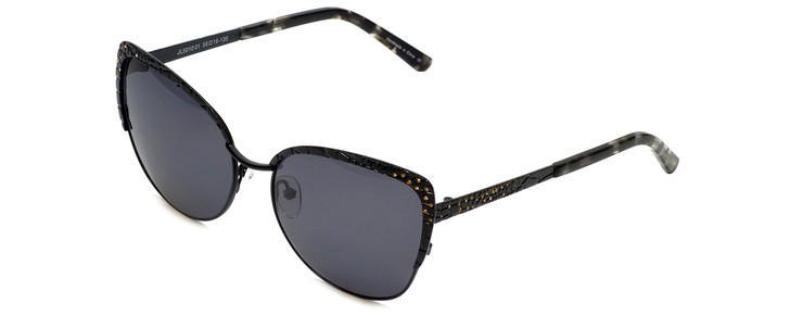 Judith Leiber Designer Sunglasses JL5010-01 in Black in Grey Lens