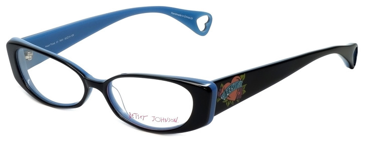 Betsey Johnson Designer Eyeglasses Heart-Throb BJ021-01 in Black 52mm :: Rx Bi-Focal
