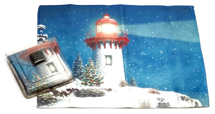 Holiday Christmas Theme Cleaning Cloth, Snow Light