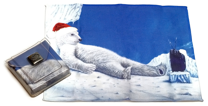 Holiday Christmas Theme Polar Bear High Quality Micro Fiber Cleaning Cloth 6x8"