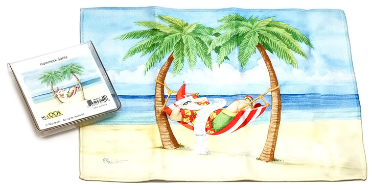 Holiday Christmas Theme Cleaning Cloth, Hammock Santa