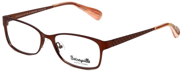 Betsey Johnson Designer Eyeglasses Gingham BV106-02 in Bronze 51mm :: Custom Left & Right Lens