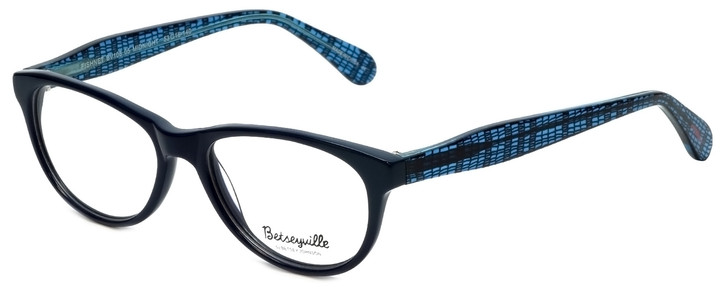 Betsey Johnson Designer Eyeglasses Fishnet BV108-05 in Blue 53mm :: Rx Single Vision