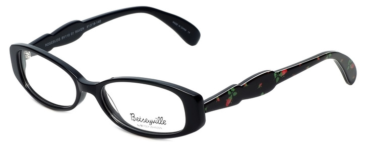 Betsey Johnson Designer Eyeglasses Rosebuds BV110-01 in Black 51mm :: Progressive