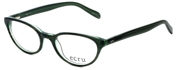 Ecru Designer Reading Glasses Daltrey-007 Forest Green Mint Layered Crystal 50mm