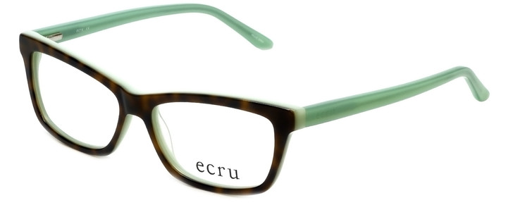 Ecru Designer Eyeglasses Springfield-018 in Tortoise-Green 53mm :: Rx Bi-Focal