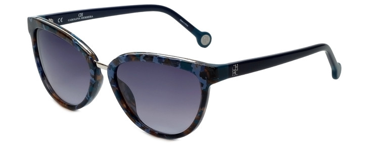 Carolina Herrera Sunglasses SHE688-0719-54 mm Blue Havana Tortoise Marble Purple