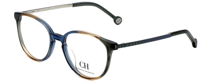 Carolina Herrera Designer Eyeglasses VHE759K-06NR in Blue Beige Green 50mm :: Progressive