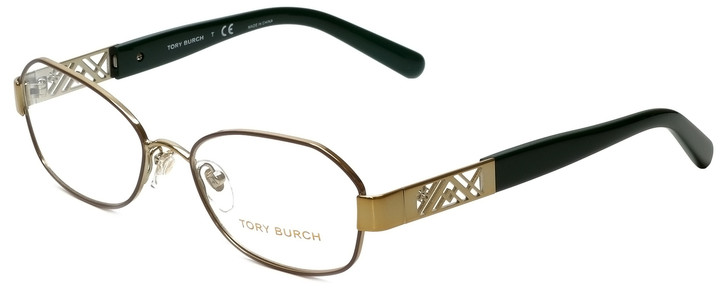 Tory Burch Designer Eyeglasses TY1043-3061 in Brown Gold 52mm :: Progressive