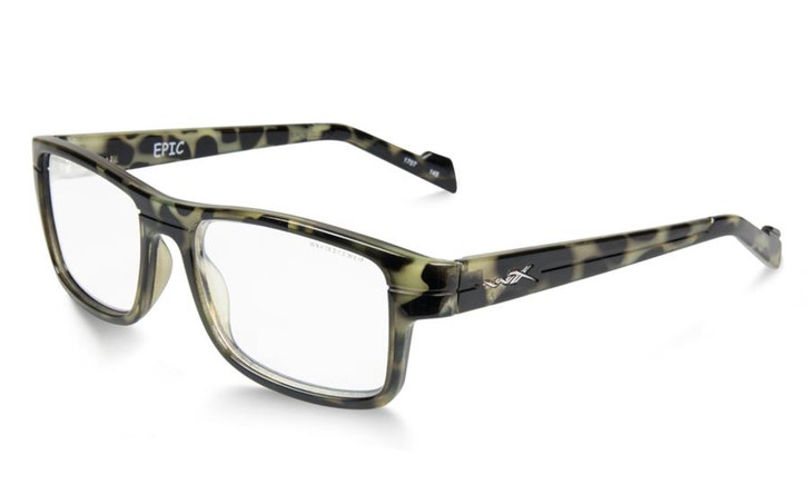 Wiley X Designer Eyeglasses EpicWSEPC06 in Gloss Black Demi 55mm :: Custom Left & Right Lens