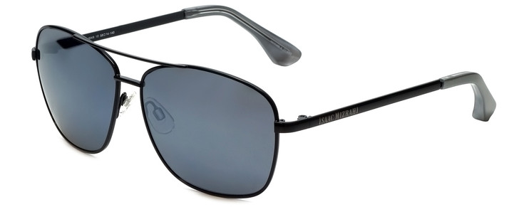 VIP Isaac Mizrahi Designer Pilot Sunglasses 58mm XL Black/Flash Mirror Grey
