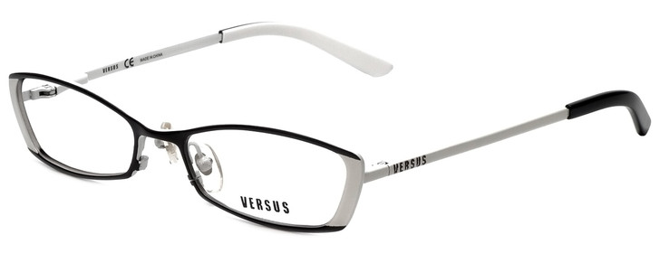 Versus by Versace Designer Eyeglasses 7048-1009 in Black/White 52mm :: Rx Single Vision
