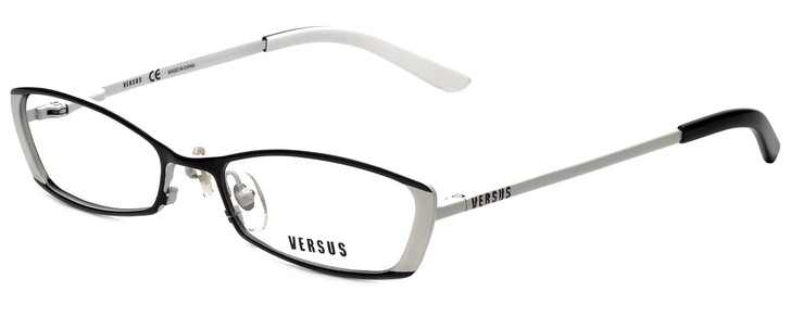 Versus by Versace Designer Eyeglasses 7048-1009 in Black/White 52mm :: Progressive