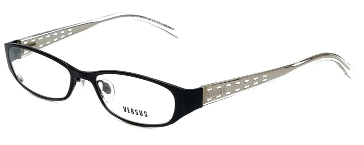 Versus by Versace Designer Eyeglasses 7080-1009 in Black/Silver 51mm :: Custom Left & Right Lens
