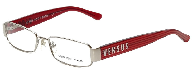 Versus by Versace Designer Eyeglasses 7083-1232 in Red & Pink Stripes 51mm :: Custom Left & Right Lens
