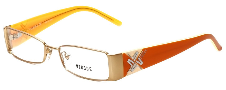 Versus by Versace Designer Eyeglasses 7074-1213 in Gold/Orange 50mm :: Rx Single Vision