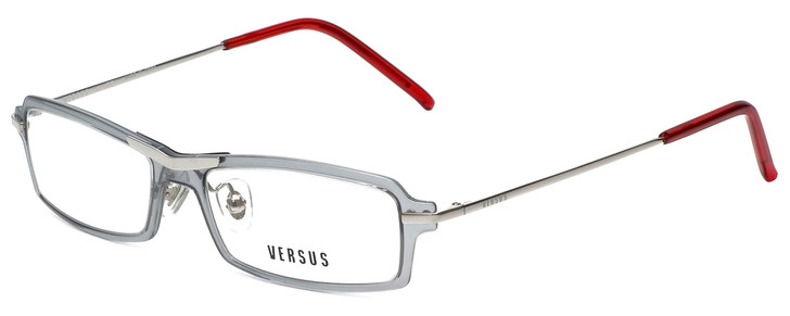 Versus by Versace Designer Eyeglasses 7076-1000 in Smoke/Red 49mm :: Progressive