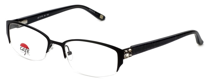 Silver Dollar Women Designer Reading Glasses Café 3175 Caviar Black Crystal 51mm