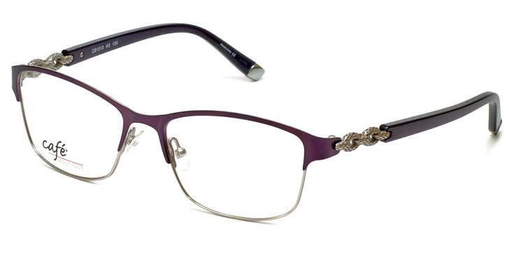 Silver Dollar Designer Reading Glasses CB1013 Amethyst Purple Silver Rope 52mm