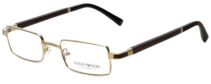 Gold & Wood Designer Eyeglasses Matar-01 in Gold 48mm :: Rx Single Vision