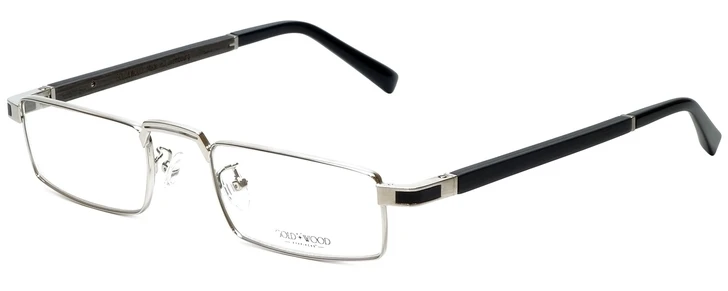 Gold & Wood Designer Eyeglasses Centaur-02 in Silver 52mm :: Progressive