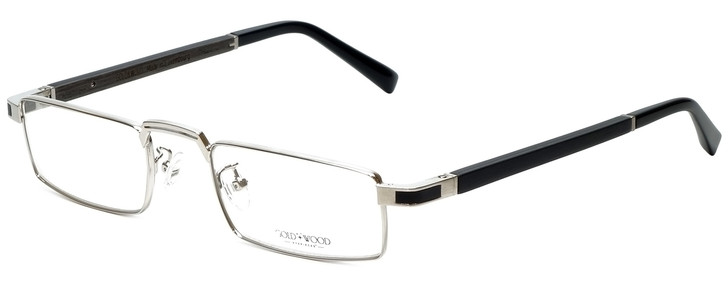 Gold & Wood Designer Eyeglasses Centaur-02 in Silver 52mm :: Rx Bi-Focal