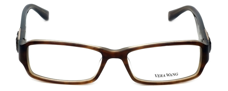 Vera Wang Designer Reading Glasses V059 in Sun-Suede Brown Copper Crystals 53mm