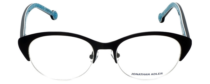 Jonathan Adler Designer Eyeglasses JA101-Black in Black 52mm :: Progressive