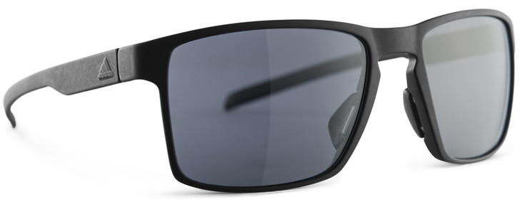 Adidas Designer Sunglasses Wayfinder in Black Matte & Grey Lens