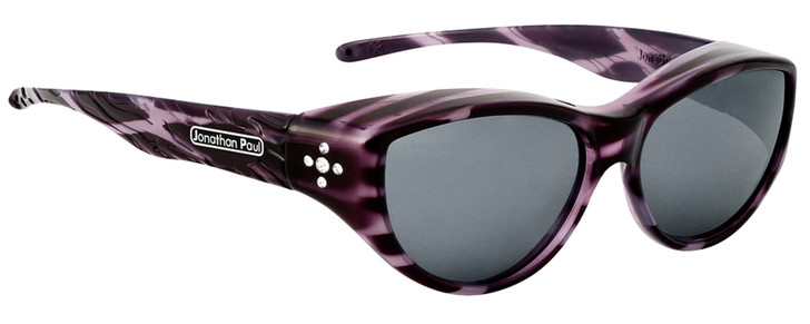 Jonathan Paul® Fitovers Eyewear Medium Chic Kitty in Purple Cheetah & Gray CK004