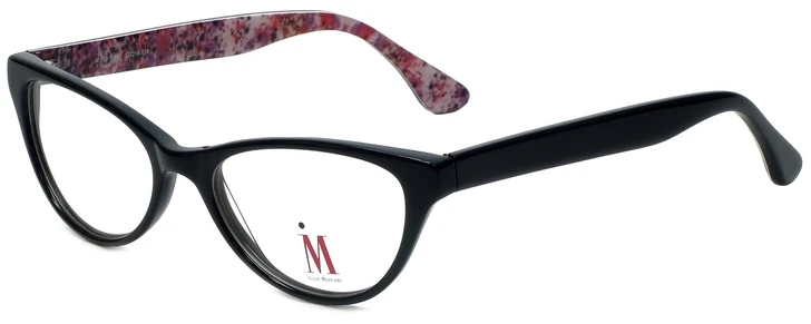 Isaac Mizrahi Designer Eyeglasses M110-01 in Black Pink 52mm :: Progressive