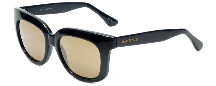 Isaac Mizrahi Designer Sunglasses IM40-10 in Black with Brown Mirror Lens