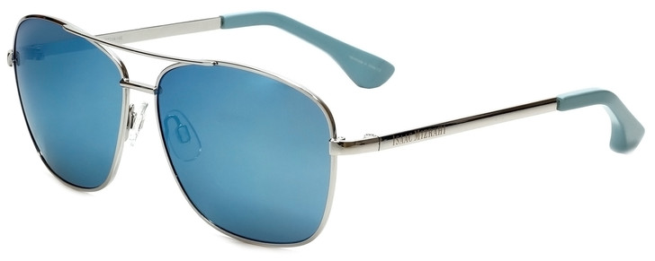 Isaac Mizrahi Designer Sunglasses 58mm X-Large IM49-42 Silver/Blue Mirror Lens