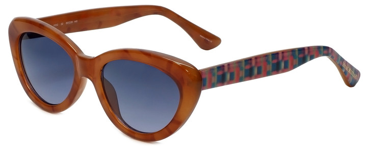 Isaac Mizrahi Designer Sunglasses IM62-22 in Honey Tortoise with Blue Lens