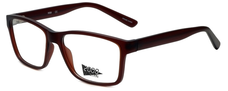 2000 and Beyond Designer Eyeglasses 3059-MBRN in Matte Brown 55mm :: Progressive