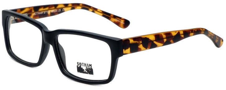 Gotham Style Designer Eyeglasses GSF23-MBLKTORT in Matte Black Tortoise 56mm :: Custom Left & Right Lens