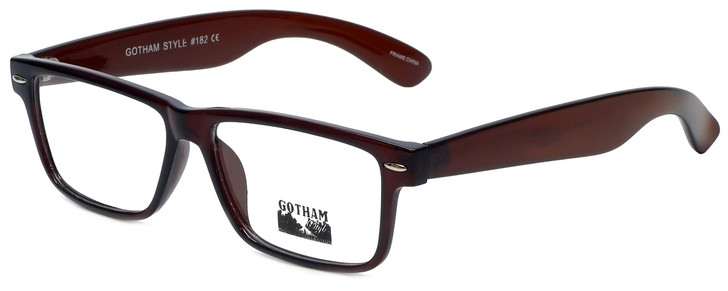 Gotham Style Designer Eyeglasses GS182-BRN in Brown 54mm :: Rx Single Vision