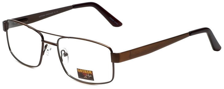 Gotham Style Designer Eyeglasses GS15-ABRN in Antique Brown 56mm :: Rx Bi-Focal