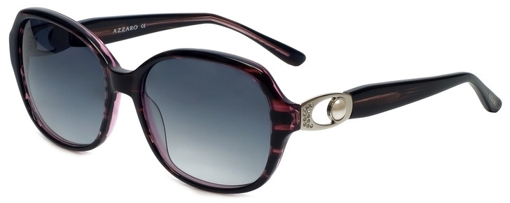 Azzaro Designer Sunglasses AZ4393-C3 in Purple Stripe Crystal 56mm