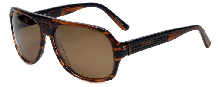 Azzaro Designer Polarized Sunglasses AZ4399-C3 in Brown Stripe Crystal 61mm